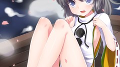 Feet Boats hats Ribbons sitting blush long hair barefoot anime 