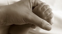 Feet children hands mother