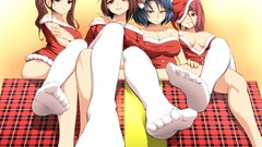 Feet legs stockings anime girls touhou Medaka Box