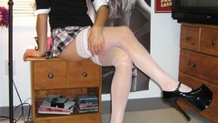 Feet legs stockings blondes school uniforms high heels Kasia