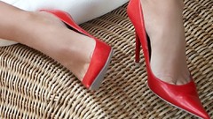 Feet red shoes
