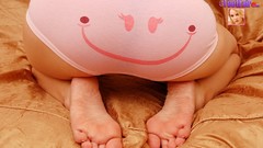 Feet smiling pink panties