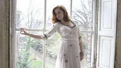 Feet woman amy adams white dress redheads toes open toed shoes