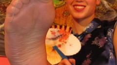 Feet woman brunettes nylon Carla