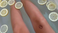 Feet woman lemons legs tattoos models bathtubs