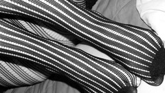 Feet woman monochrome stockings