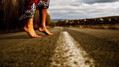 Feet woman roads