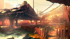 Fences post-apocalyptic architecture smoke