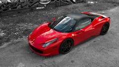 Ferrari ferrari 458 red cars Car selective coloring