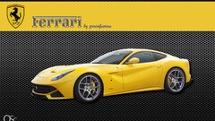 Ferrari yellow cars digital art vehicle Car