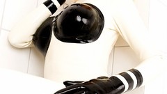 Fetish models bathroom latex