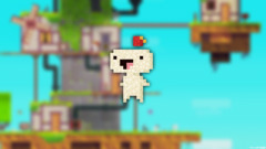 fez gomez pixel art cyan video games PC gaming video game art