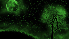 Field moon night abstract