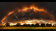 Fields dusk skyscapes nature
