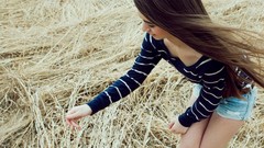 Fields outdoors brunettes