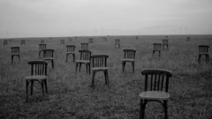 Fields outdoors grayscale chairs