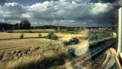 Fields railway trains window panes