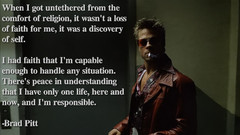 Fight Club Brad Pitt atheism Quotes