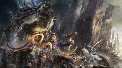 Fight elves orc fantasy art