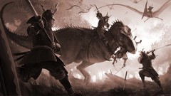 Fight samurai Adventure Dinosaurs Warriors artwork fantasy art