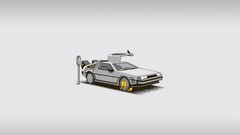 Fine Back to the Future funny backgrounds artwork delorean 