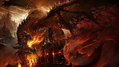Fire abstract Dragons artwork Deathwing fantasy art World of 