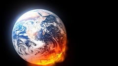 Fire abstract Earth planets outer space fantasy art flaming