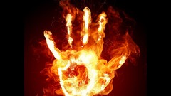 Fire abstract hands flaming