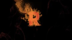 Fire abstract letter flames