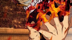 Fire Anime fighters Manga red eyes pink hair fairy tail anime 