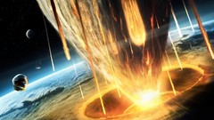 Fire Apocalypse Asteroids Earth outer space