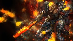 Fire armor League of Legends fantasy art Wukong