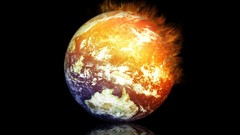 Fire black background Earth planets outer space