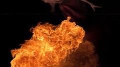 Fire black background fire dancing