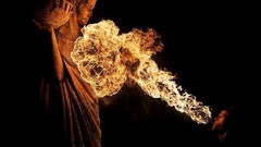 Fire black background fire dancing