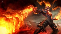 Fire Brand flames League of Legends artwork fantasy art