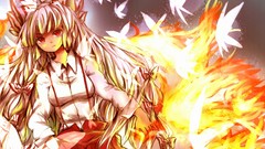 Fire Butterflies Anime red eyes blondes long hair anime girls 