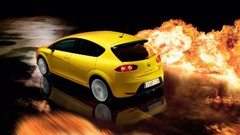 Fire cars Seat Leon