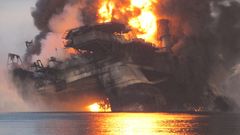 Fire catastrophe Oil Rig