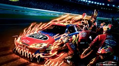 Fire Chevrolet Impala nascar sports cars Photo manipulation 