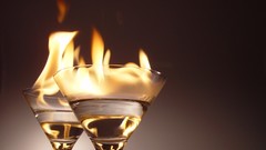 Fire cocktail food glasses drinks flaming