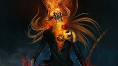 Fire dark Anime horns chains skulls bleach kurosaki ichigo 