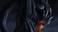 Fire dark Dragons fantasy art