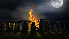 Fire dark Gothic moon Stonehenge