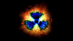 Fire dark multicolor radiation symbol
