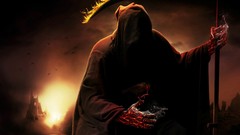 Fire dark red raven Ravens Castles scythe grim reapers