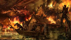 Fire Dragons fantasy art