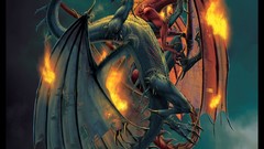 Fire Dragons flames fantasy art