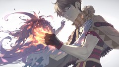 Fire drawings anime girls