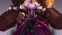 Fire dress long hair cleavage League of Legends Crossed Annie 